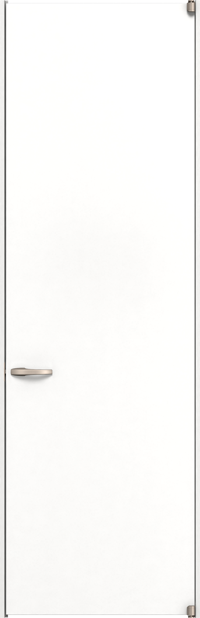 リビングドア　イエリア　二方枠ドア　扉セット　００デザイン　７３５幅　２４００高　〈パウダーホワイト柄〉　右開き　空錠　ピボット丁番