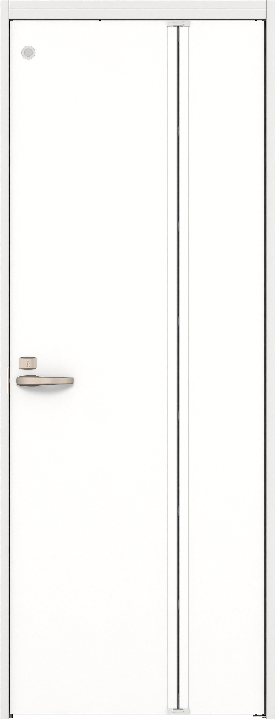 リビングドア　イエリア　機能ドア　折戸ドア　扉セット　００デザイン　９３０幅　２０００高　〈パウダーホワイト柄〉　右開き　錠付　表示錠　明かり窓付