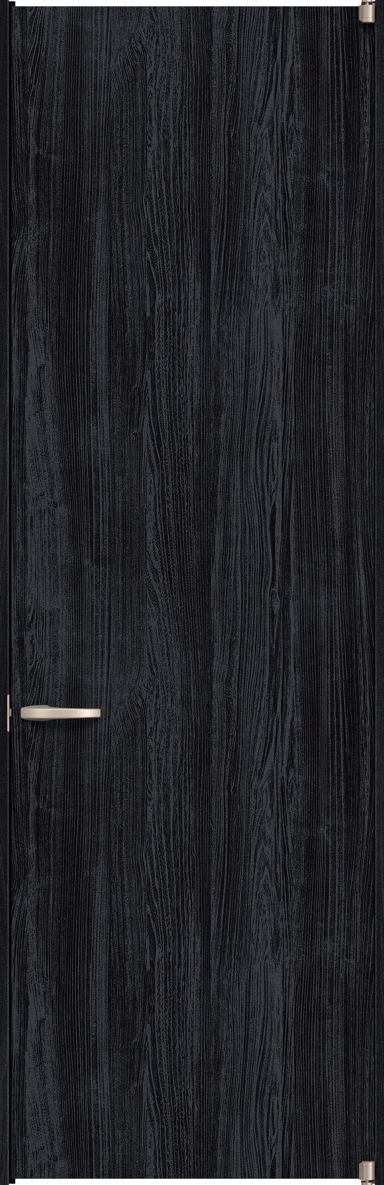 リビングドア　イエリア　二方枠ドア　扉セット　００デザイン　７３５幅　２４００高　〈モスブラック柄〉　右開き　空錠　ピボット丁番