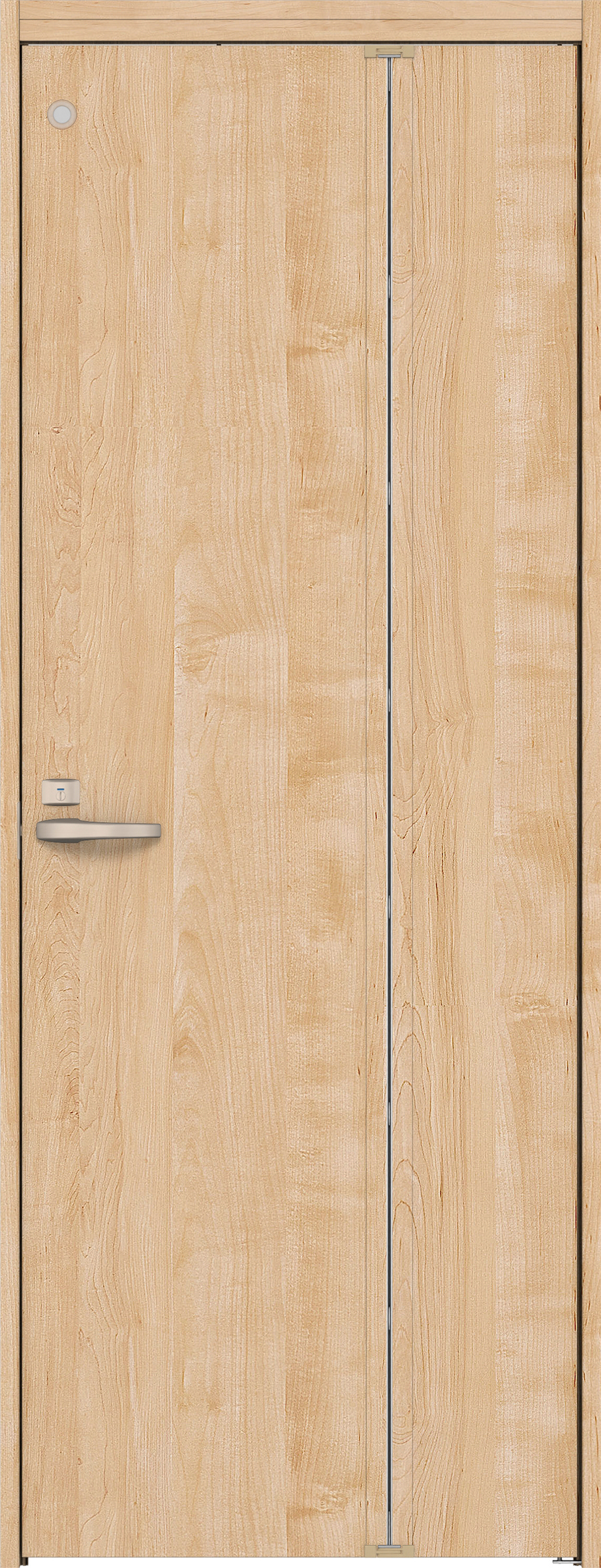 リビングドア　イエリア　機能ドア　折戸ドア　扉セット　００デザイン　７５５幅　２０００高　〈ミルベージュ柄〉　右開き　錠付　表示錠　明かり窓付