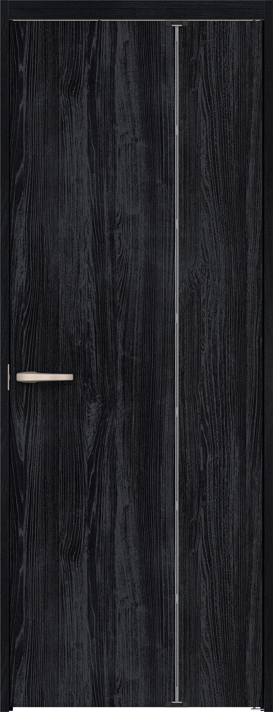 リビングドア　イエリア　機能ドア　折戸ドア　扉セット　００デザイン　７３５幅　２０００高　〈モスブラック柄〉　右開き　錠なし