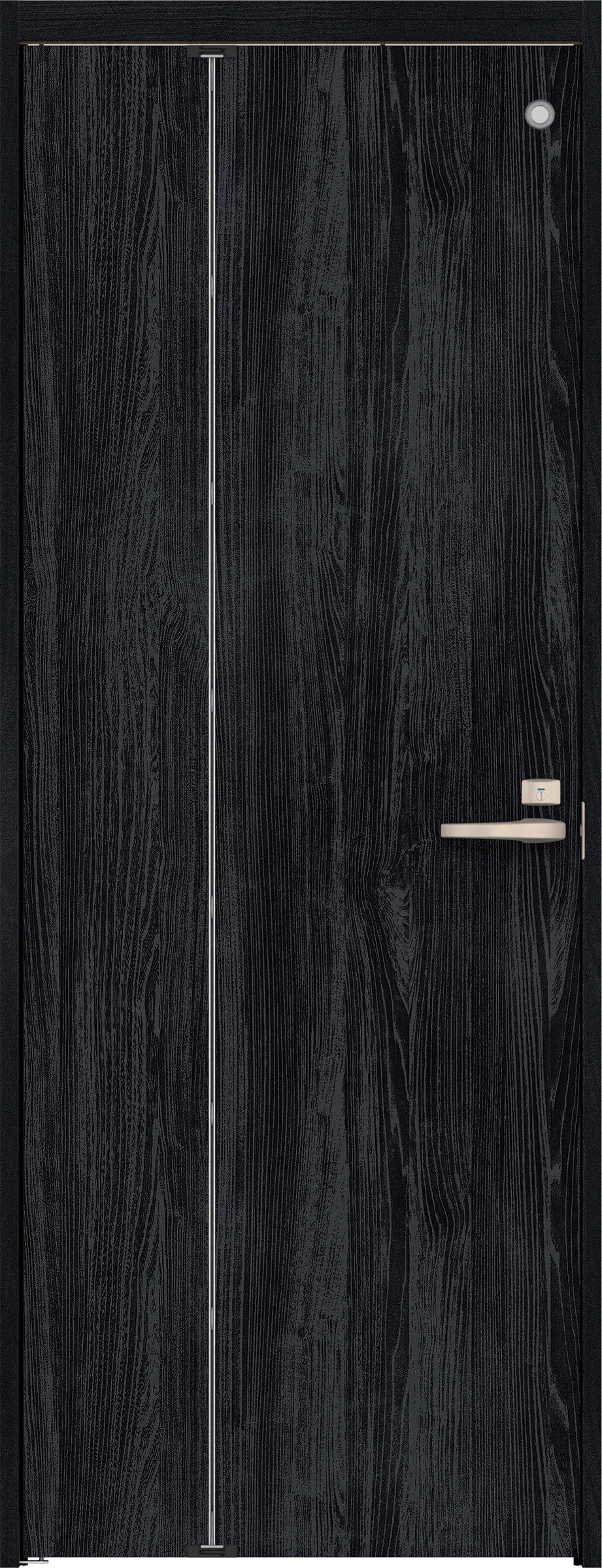 リビングドア　イエリア　機能ドア　折戸ドア　扉セット　００デザイン　７５５幅　２０００高　〈モスブラック柄〉　左開き　錠付　表示錠　明かり窓付