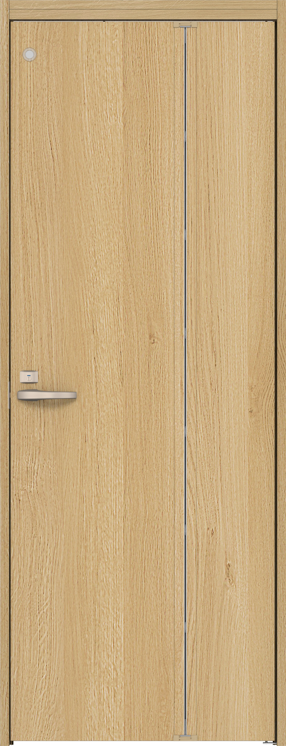 リビングドア　イエリア　機能ドア　折戸ドア　扉セット　００デザイン　９３０幅　２０００高　〈ライトオーカー柄〉　右開き　錠付　表示錠　明かり窓付