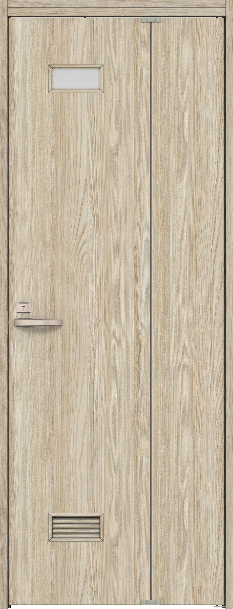 リビングドア　イエリア　機能ドア　折戸ドア　扉セット　０８デザイン　７３５幅　２０００高　〈ソフトグレージュ柄〉　右開き　錠付　表示錠