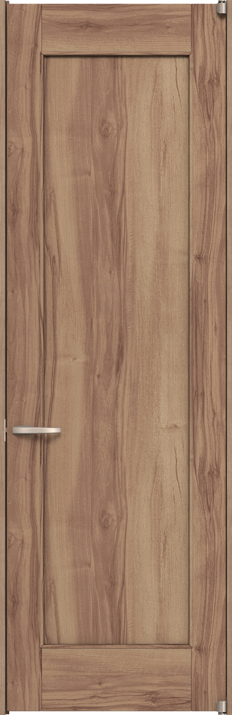 リビングドア　イエリア　二方枠ドア　扉セット　０１デザイン　７３５幅　２４００高　〈バームブラウン柄〉　右開き　空錠　ピボット丁番