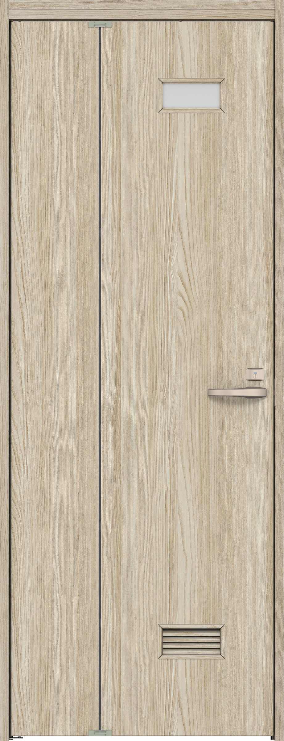 リビングドア　イエリア　機能ドア　折戸ドア　扉セット　０８デザイン　７８０幅　２０００高　〈ソフトグレージュ柄〉　左開き　錠付　表示錠