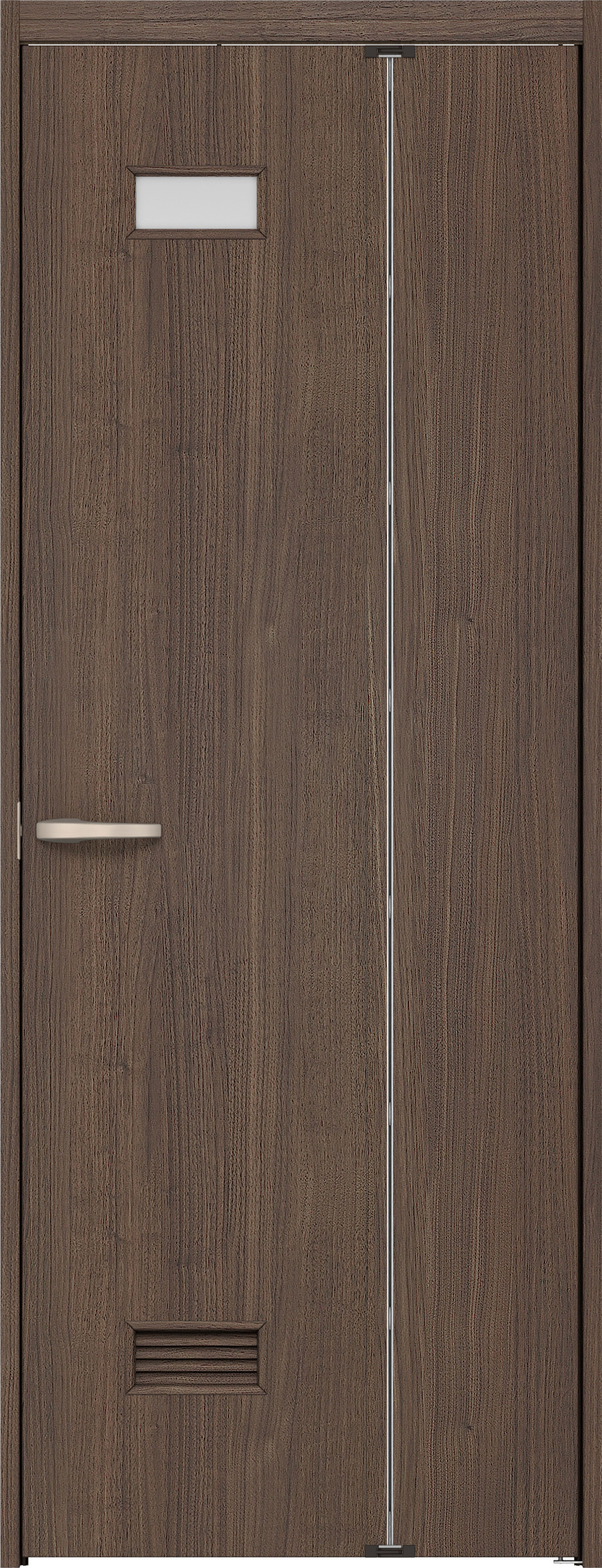 リビングドア　イエリア　機能ドア　折戸ドア　扉セット　０８デザイン　７３５幅　２０００高　〈ダルブラウン柄〉　右開き　錠なし