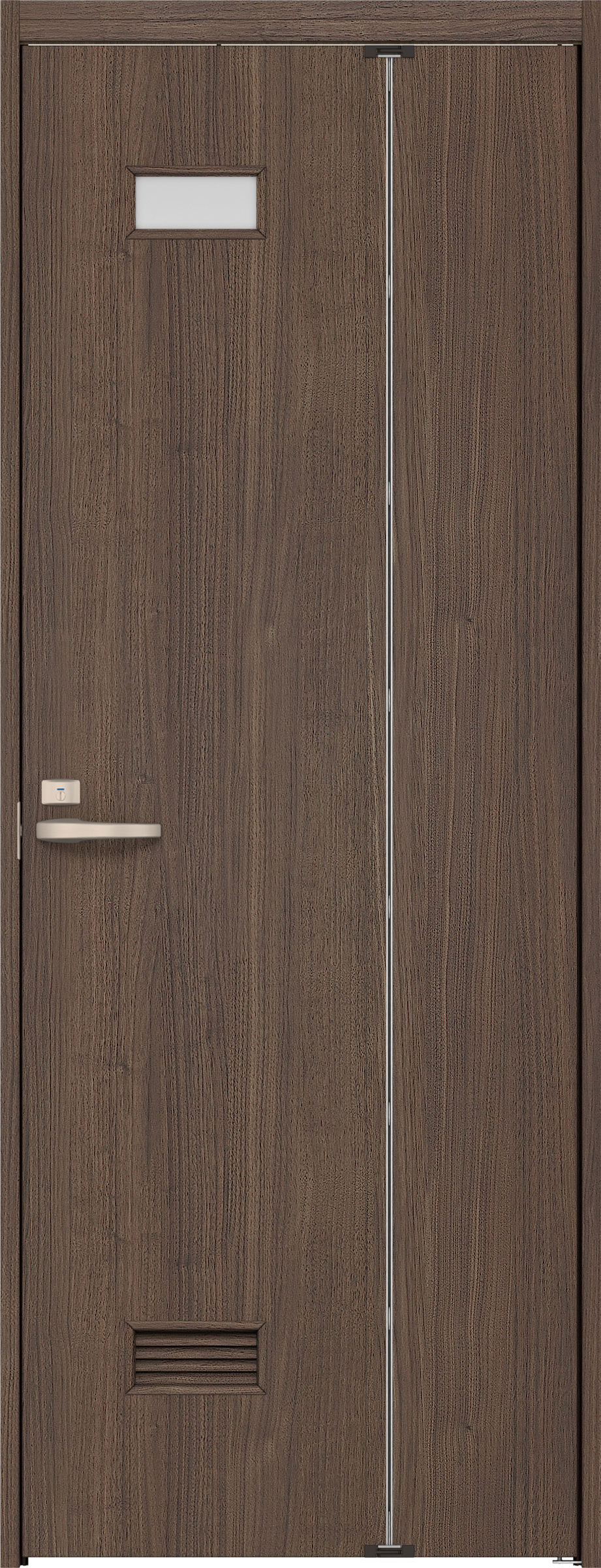 リビングドア　イエリア　機能ドア　折戸ドア　扉セット　０８デザイン　７３５幅　２０００高　〈ダルブラウン柄〉　右開き　錠付　表示錠