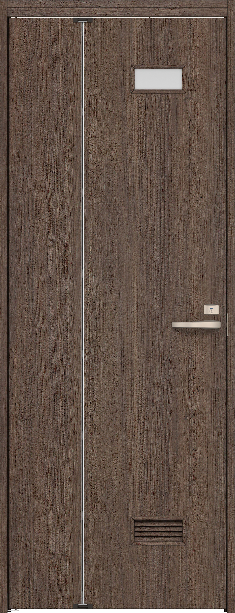 リビングドア　イエリア　機能ドア　折戸ドア　扉セット　０８デザイン　７８０幅　２０００高　〈ダルブラウン柄〉　左開き　錠付　表示錠