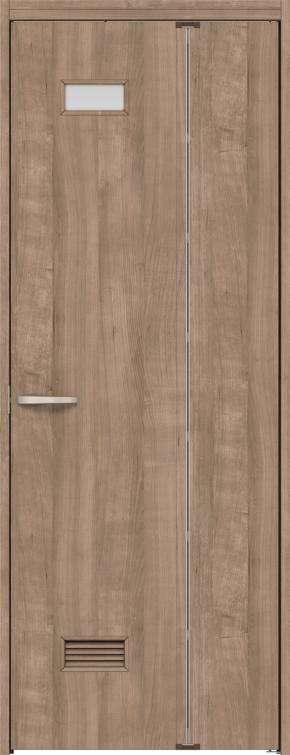 リビングドア　イエリア　機能ドア　折戸ドア　扉セット　０８デザイン　７３５幅　２０００高　〈トープグレー柄〉　右開き　錠なし