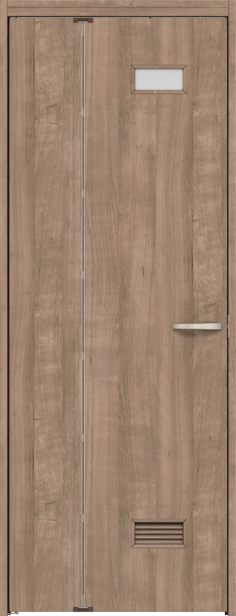 リビングドア　イエリア　機能ドア　折戸ドア　扉セット　０８デザイン　７５５幅　２０００高　〈トープグレー柄〉　左開き　錠なし