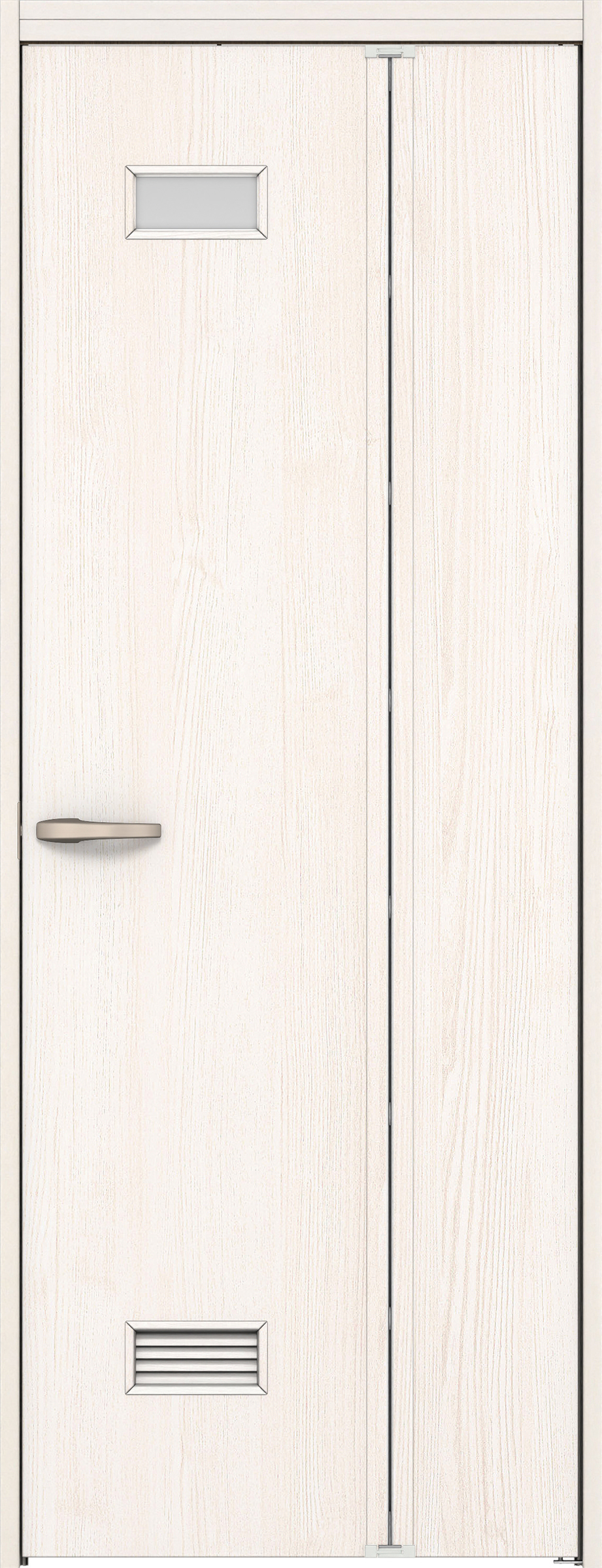 リビングドア　イエリア　機能ドア　折戸ドア　扉セット　０８デザイン　７３５幅　２０００高　〈ネオホワイト柄〉　右開き　錠なし