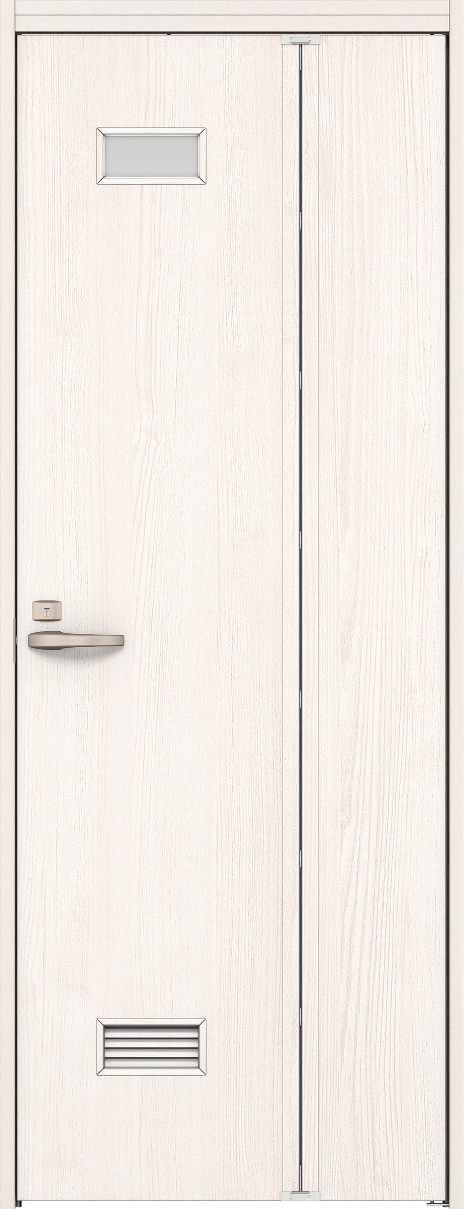 リビングドア　イエリア　機能ドア　折戸ドア　扉セット　０８デザイン　７３５幅　２０００高　〈ネオホワイト柄〉　右開き　錠付　表示錠