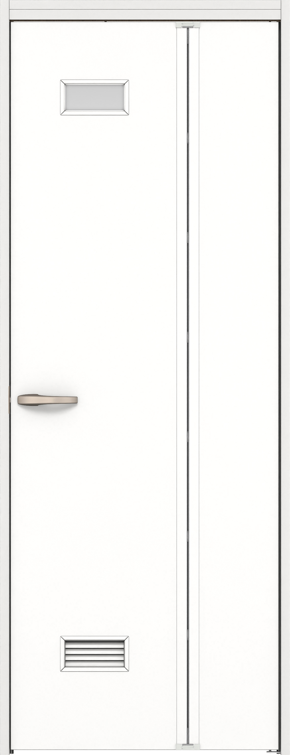 リビングドア　イエリア　機能ドア　折戸ドア　扉セット　０８デザイン　７３５幅　２０００高　〈パウダーホワイト柄〉　右開き　錠なし