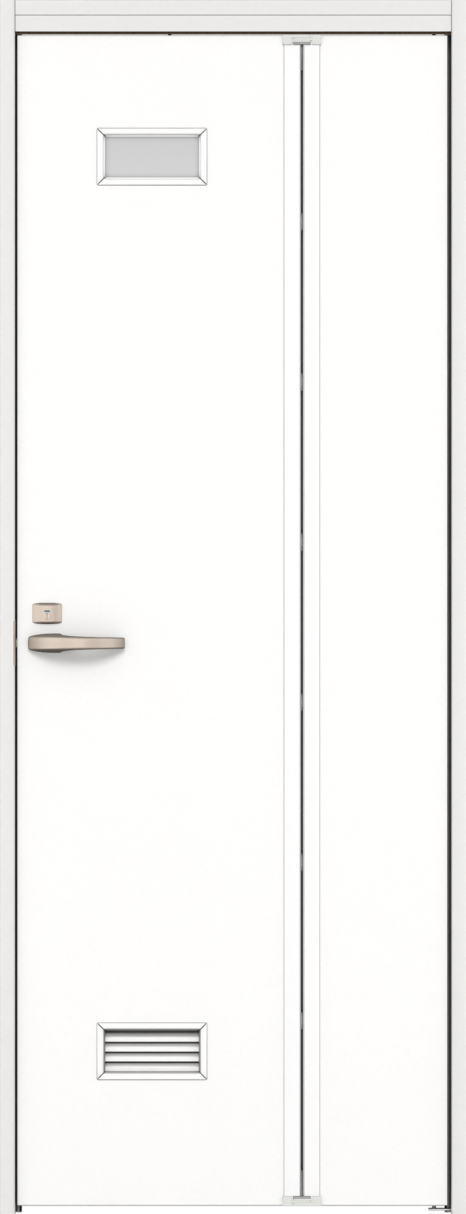 リビングドア　イエリア　機能ドア　折戸ドア　扉セット　０８デザイン　７５５幅　２０００高　〈パウダーホワイト柄〉　右開き　錠付　表示錠