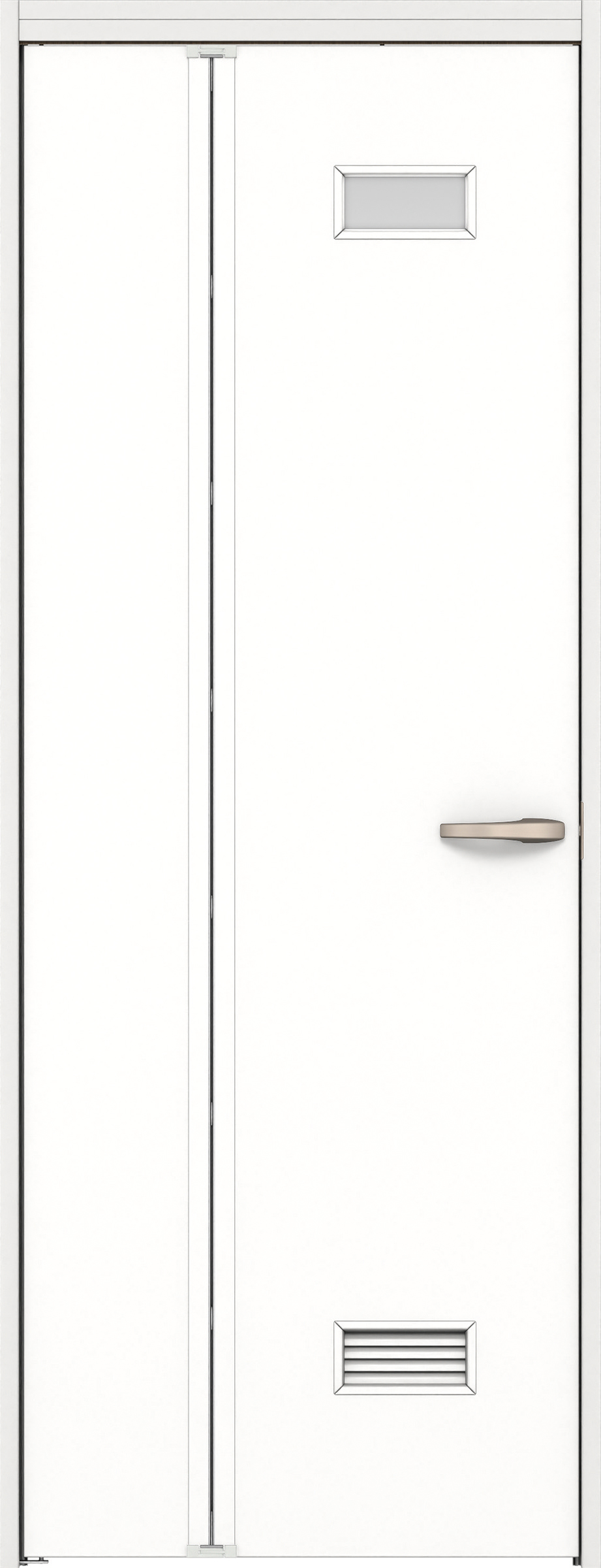 リビングドア　イエリア　機能ドア　折戸ドア　扉セット　０８デザイン　７５５幅　２０００高　〈パウダーホワイト柄〉　左開き　錠なし