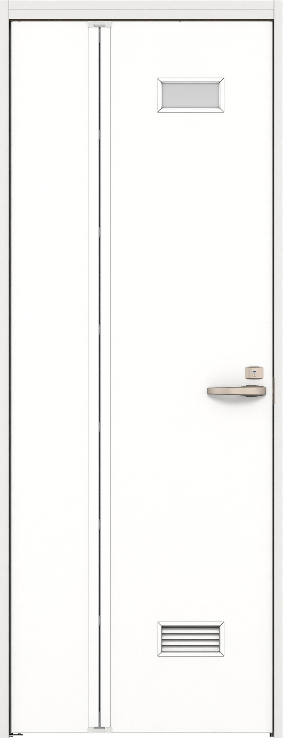 リビングドア　イエリア　機能ドア　折戸ドア　扉セット　０８デザイン　７８０幅　２０００高　〈パウダーホワイト柄〉　左開き　錠付　表示錠