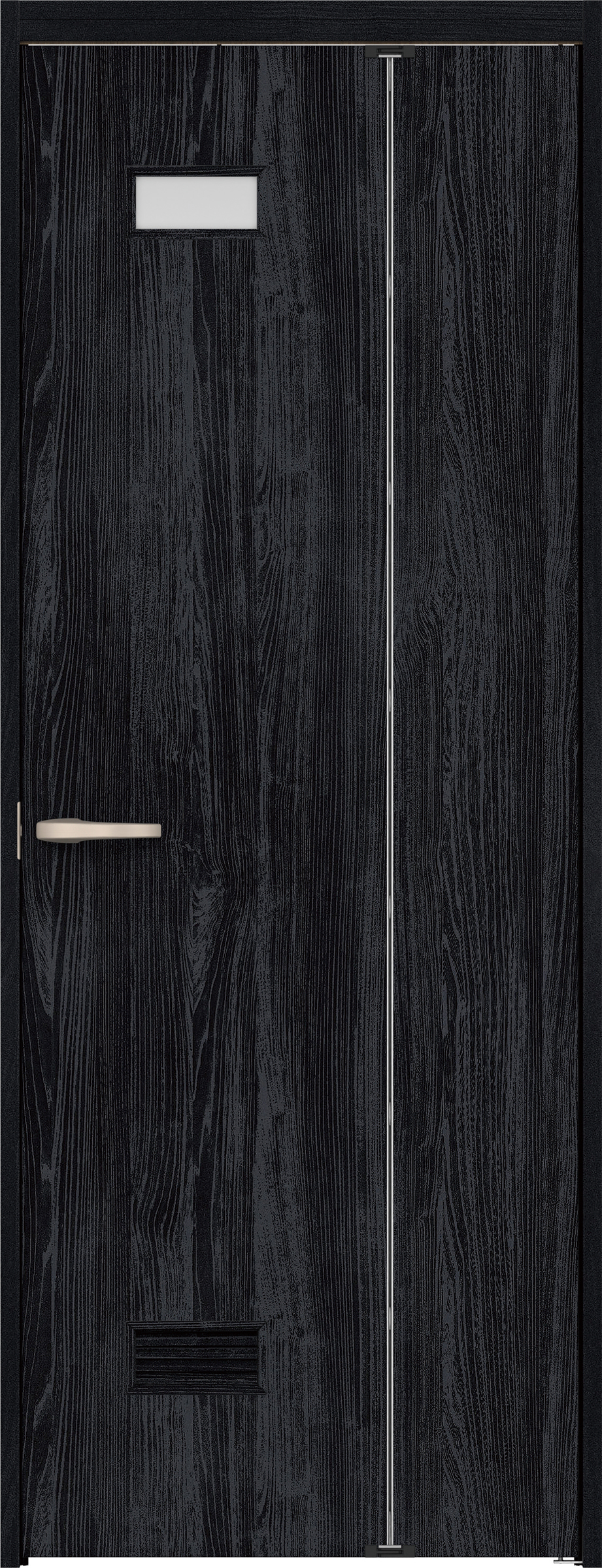 リビングドア　イエリア　機能ドア　折戸ドア　扉セット　０８デザイン　７３５幅　２０００高　〈モスブラック柄〉　右開き　錠なし