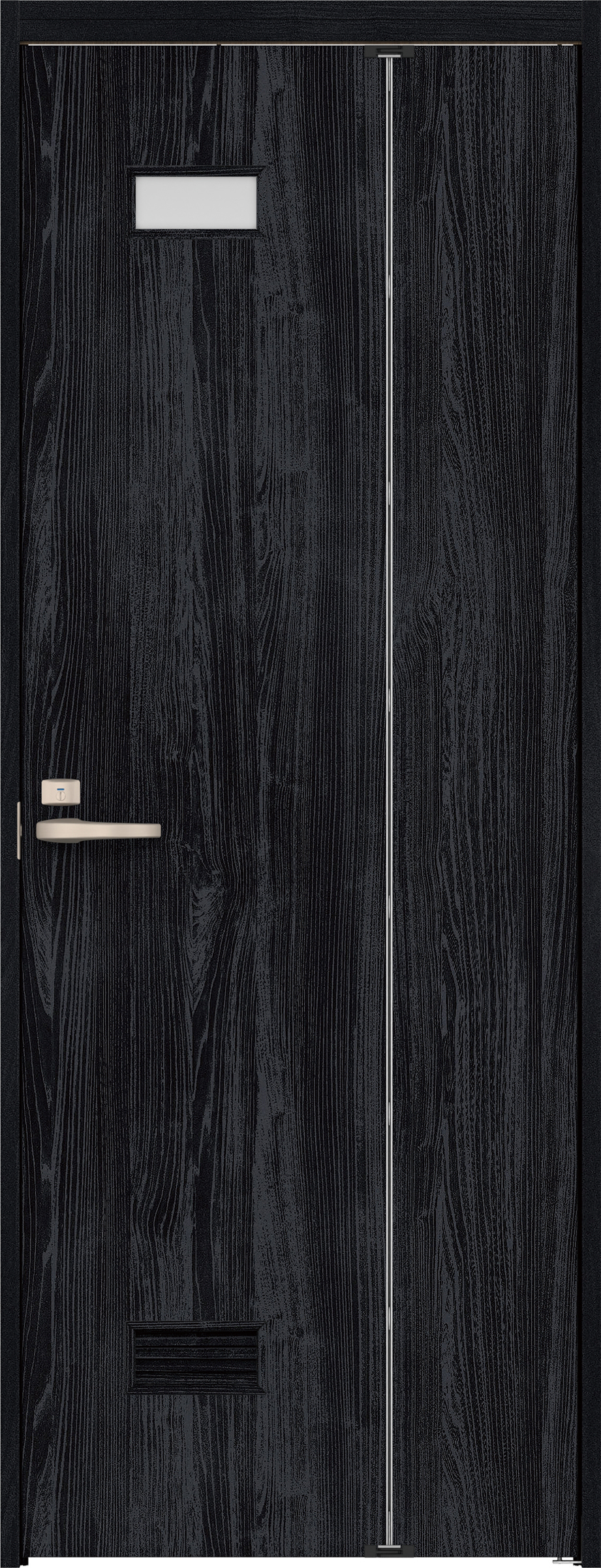 リビングドア　イエリア　機能ドア　折戸ドア　扉セット　０８デザイン　７８０幅　２０００高　〈モスブラック柄〉　右開き　錠付　表示錠