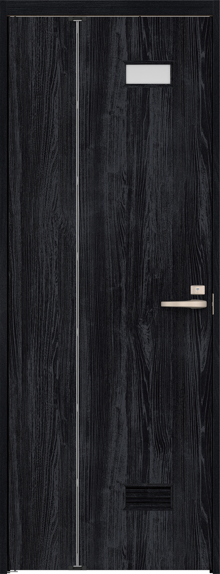 リビングドア　イエリア　機能ドア　折戸ドア　扉セット　０８デザイン　７８０幅　２０００高　〈モスブラック柄〉　左開き　錠付　表示錠