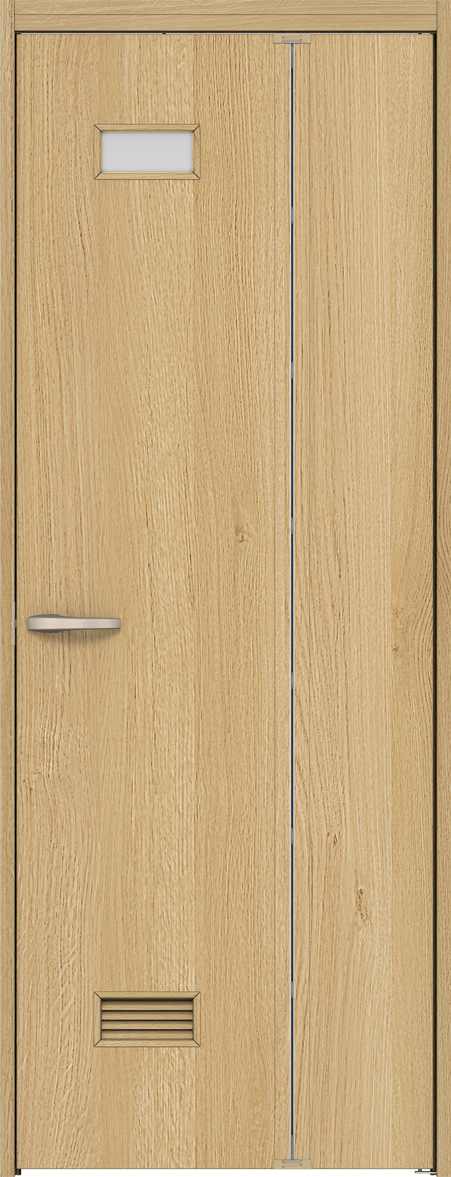 リビングドア　イエリア　機能ドア　折戸ドア　扉セット　０８デザイン　７３５幅　２０００高　〈ライトオーカー柄〉　右開き　錠なし