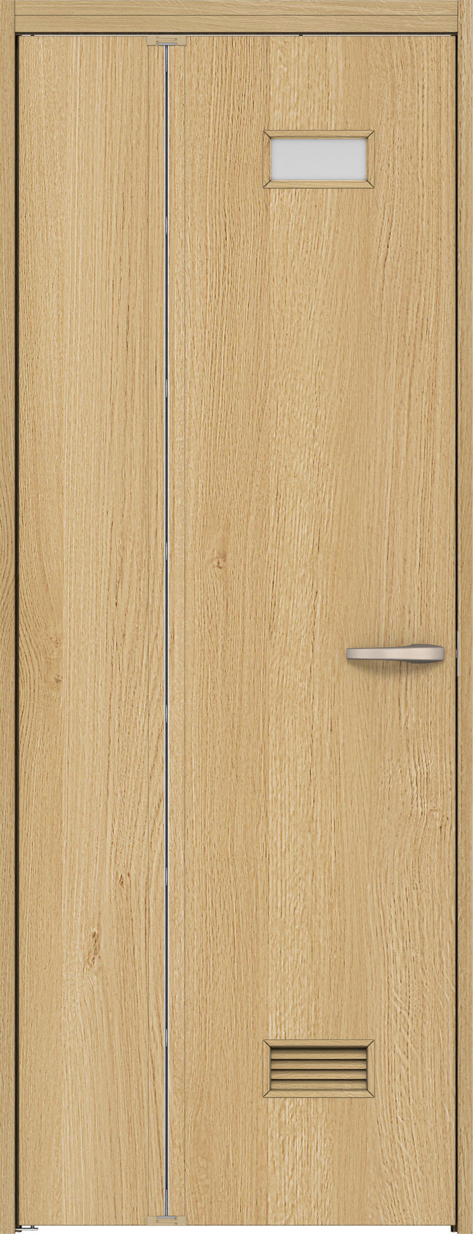 リビングドア　イエリア　機能ドア　折戸ドア　扉セット　０８デザイン　７５５幅　２０００高　〈ライトオーカー柄〉　左開き　錠なし