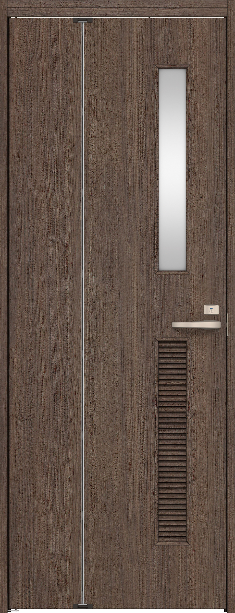 リビングドア　イエリア　機能ドア　折戸ドア　扉セット　Ｃ８デザイン　９３０幅　２０００高　〈ダルブラウン柄〉　左開き　錠付　表示錠