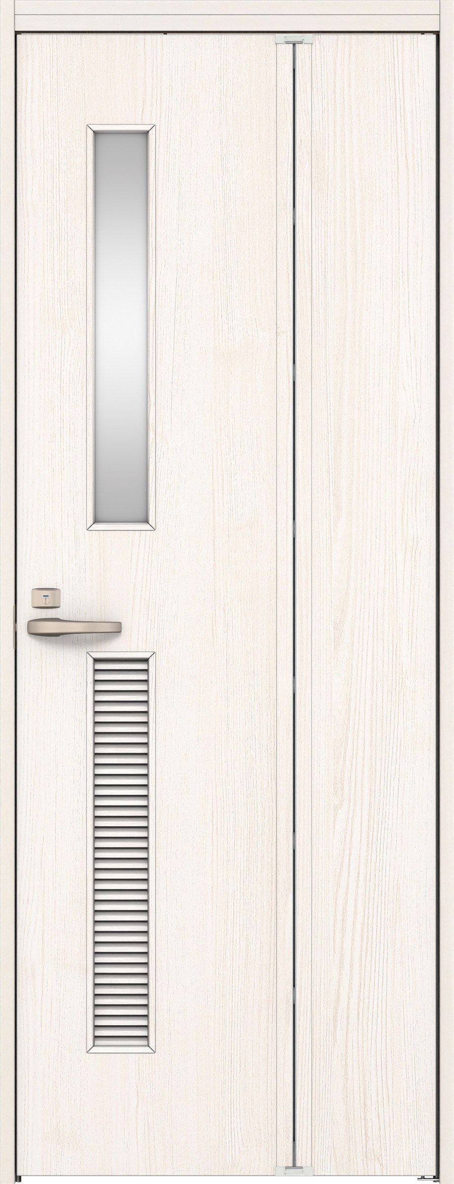 リビングドア　イエリア　機能ドア　折戸ドア　扉セット　Ｃ８デザイン　９３０幅　２０００高　〈ネオホワイト柄〉　右開き　錠付　表示錠