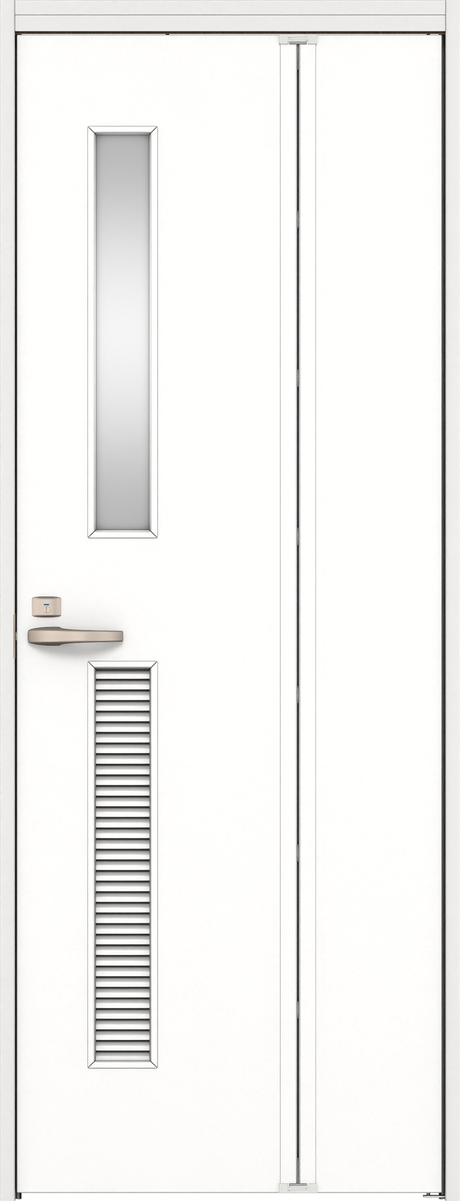 リビングドア　イエリア　機能ドア　折戸ドア　扉セット　Ｃ８デザイン　９３０幅　２０００高　〈パウダーホワイト柄〉　右開き　錠付　表示錠