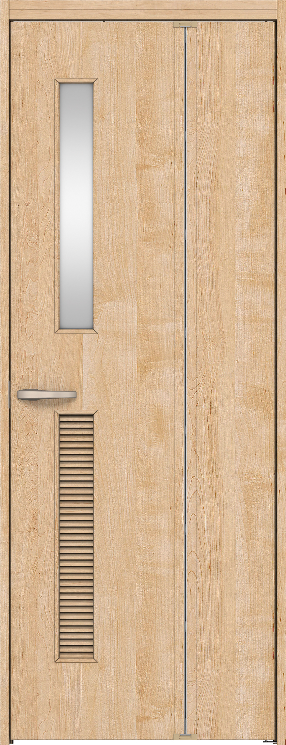 リビングドア　イエリア　機能ドア　折戸ドア　扉セット　Ｃ８デザイン　９３０幅　２０００高　〈ミルベージュ柄〉　右開き　錠なし