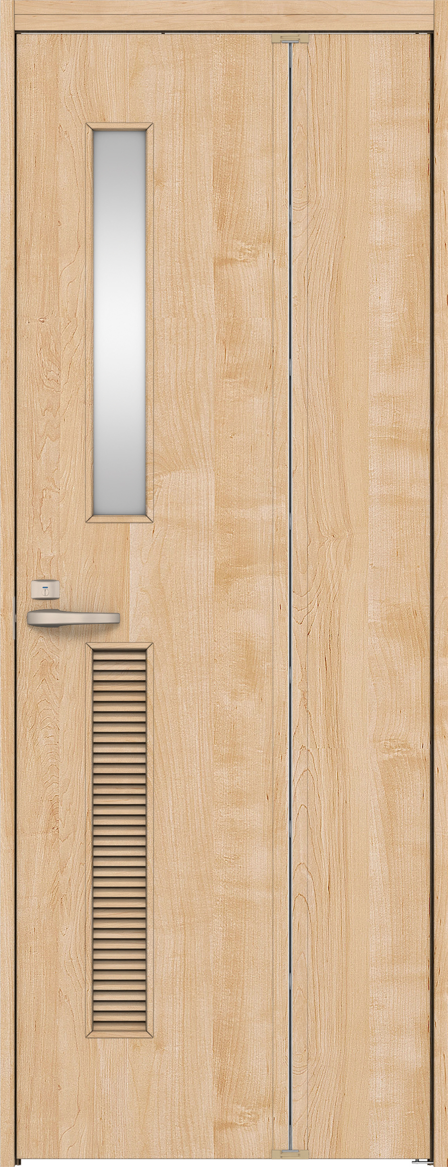 リビングドア　イエリア　機能ドア　折戸ドア　扉セット　Ｃ８デザイン　９３０幅　２０００高　〈ミルベージュ柄〉　右開き　錠付　表示錠