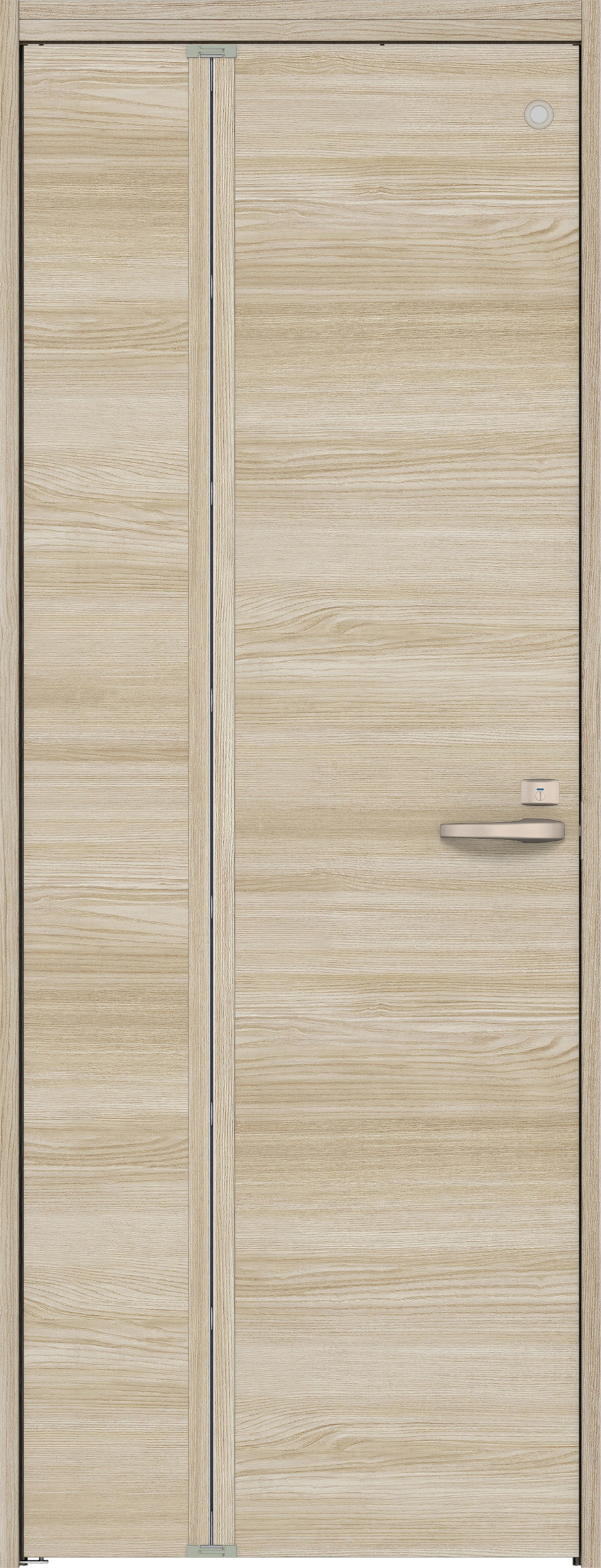 リビングドア　イエリア　機能ドア　折戸ドア　扉セット　Ｕ０デザイン　９３０幅　２０００高　〈ソフトグレージュ柄〉　左開き　錠付　表示錠　明かり窓付