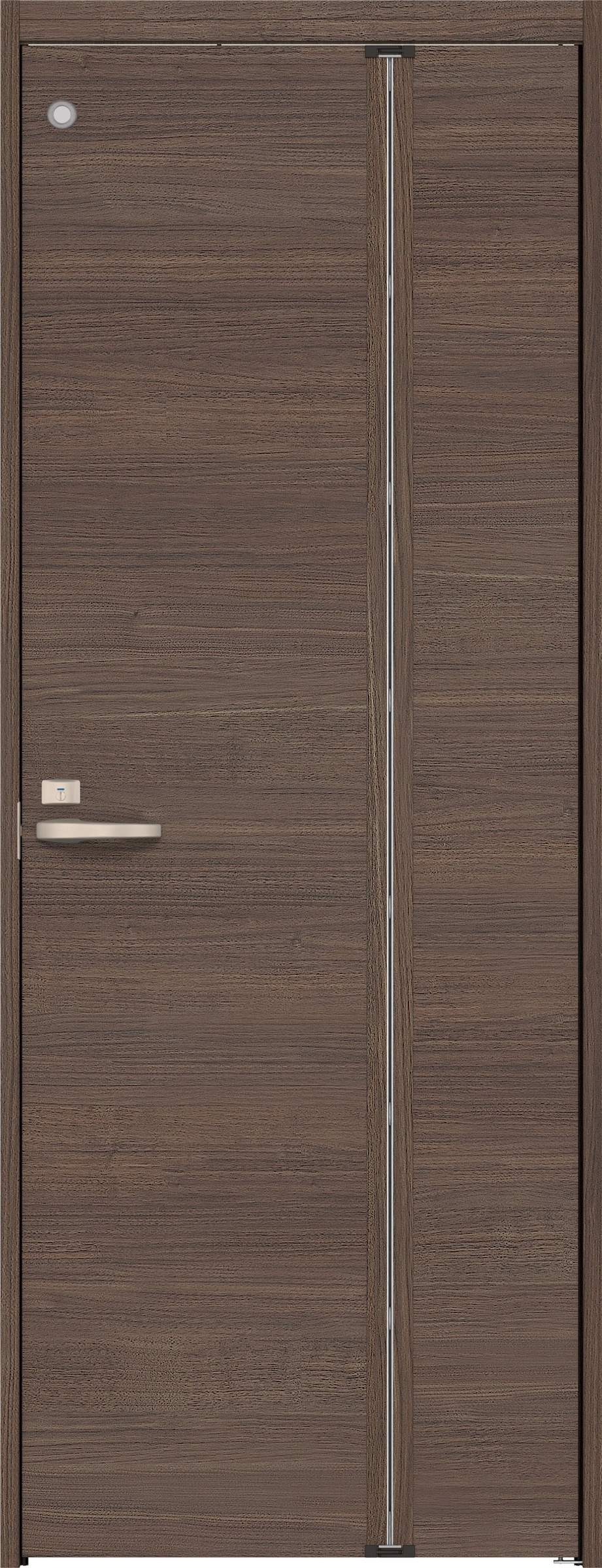 リビングドア　イエリア　機能ドア　折戸ドア　扉セット　Ｕ０デザイン　７８０幅　２０００高　〈ダルブラウン柄〉　右開き　錠付　表示錠　明かり窓付