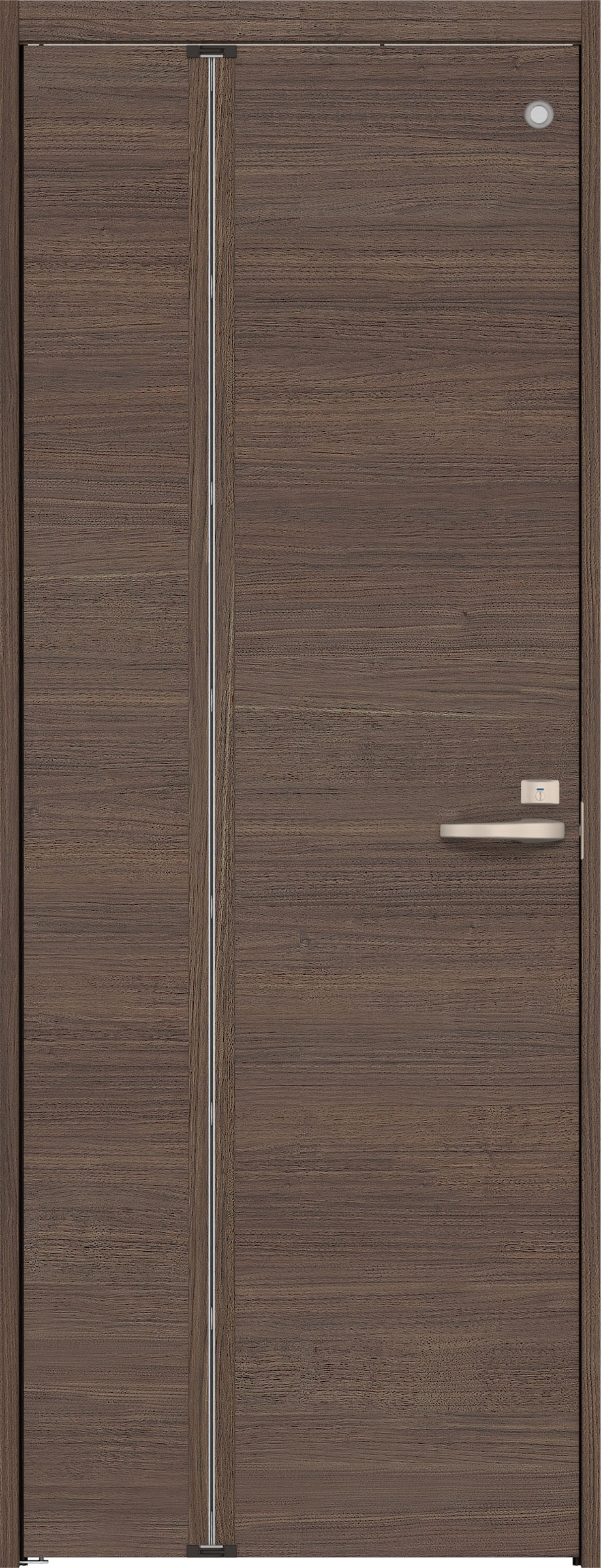 リビングドア　イエリア　機能ドア　折戸ドア　扉セット　Ｕ０デザイン　９３０幅　２０００高　〈ダルブラウン柄〉　左開き　錠付　表示錠　明かり窓付