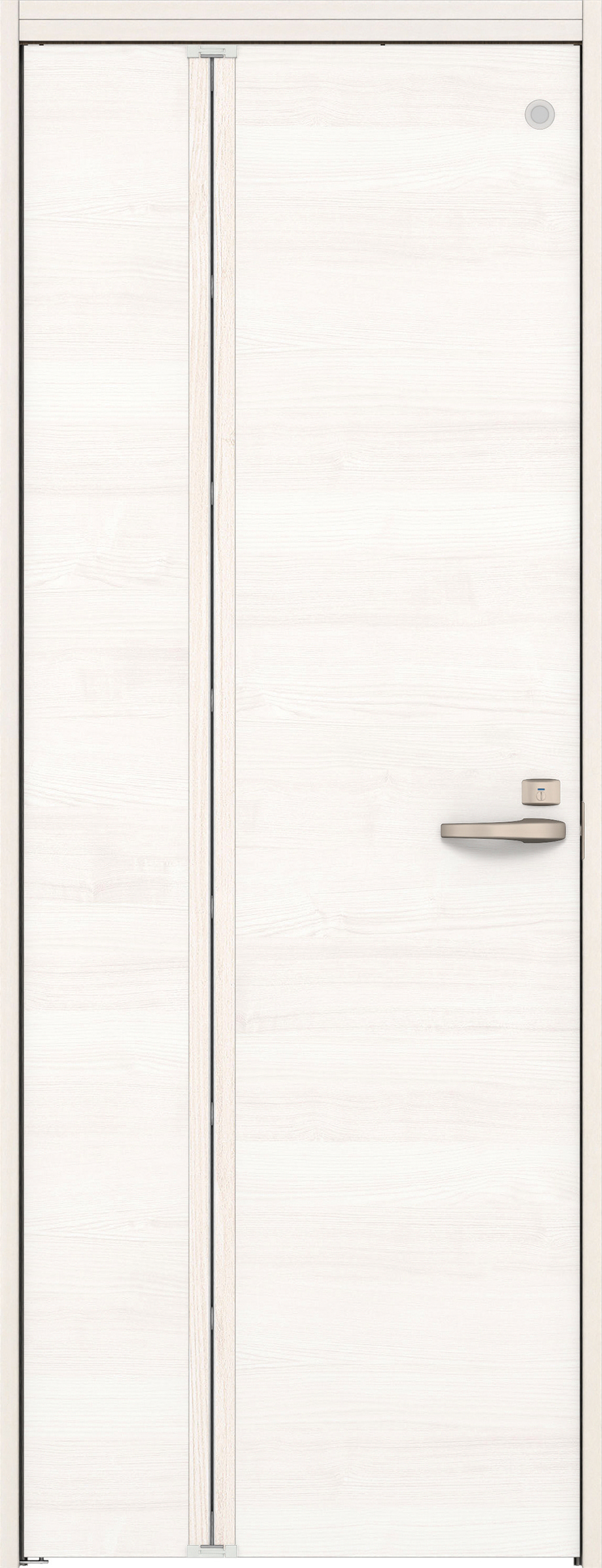 リビングドア　イエリア　機能ドア　折戸ドア　扉セット　Ｕ０デザイン　７５５幅　２０００高　〈ネオホワイト柄〉　左開き　錠付　表示錠　明かり窓付