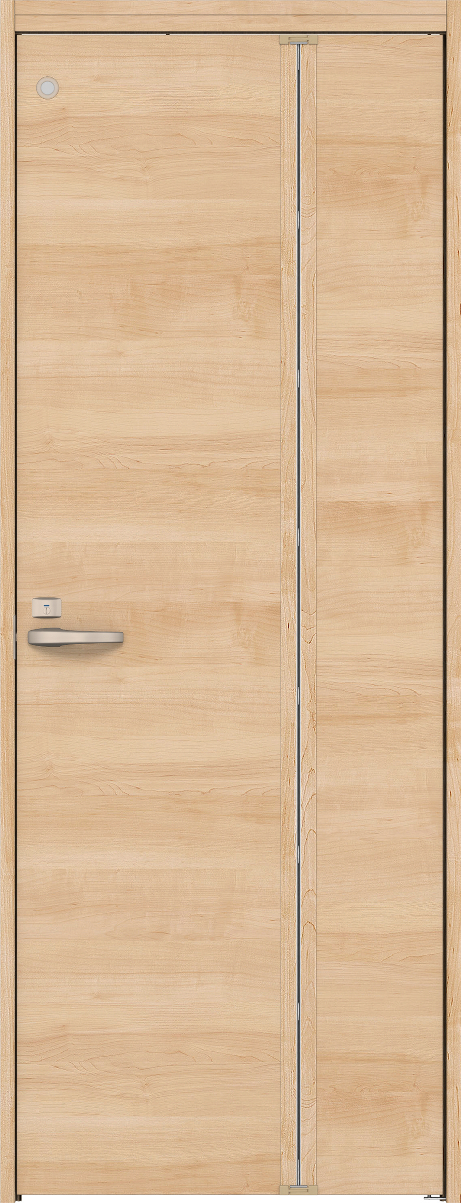 リビングドア　イエリア　機能ドア　折戸ドア　扉セット　Ｕ０デザイン　７８０幅　２０００高　〈ミルベージュ柄〉　右開き　錠付　表示錠　明かり窓付