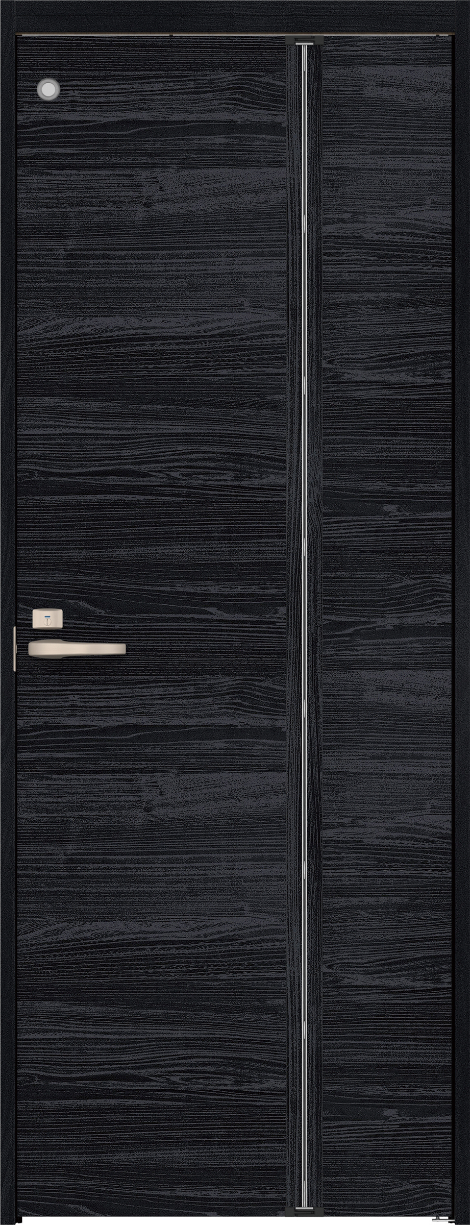 リビングドア　イエリア　機能ドア　折戸ドア　扉セット　Ｕ０デザイン　７８０幅　２０００高　〈モスブラック柄〉　右開き　錠付　表示錠　明かり窓付