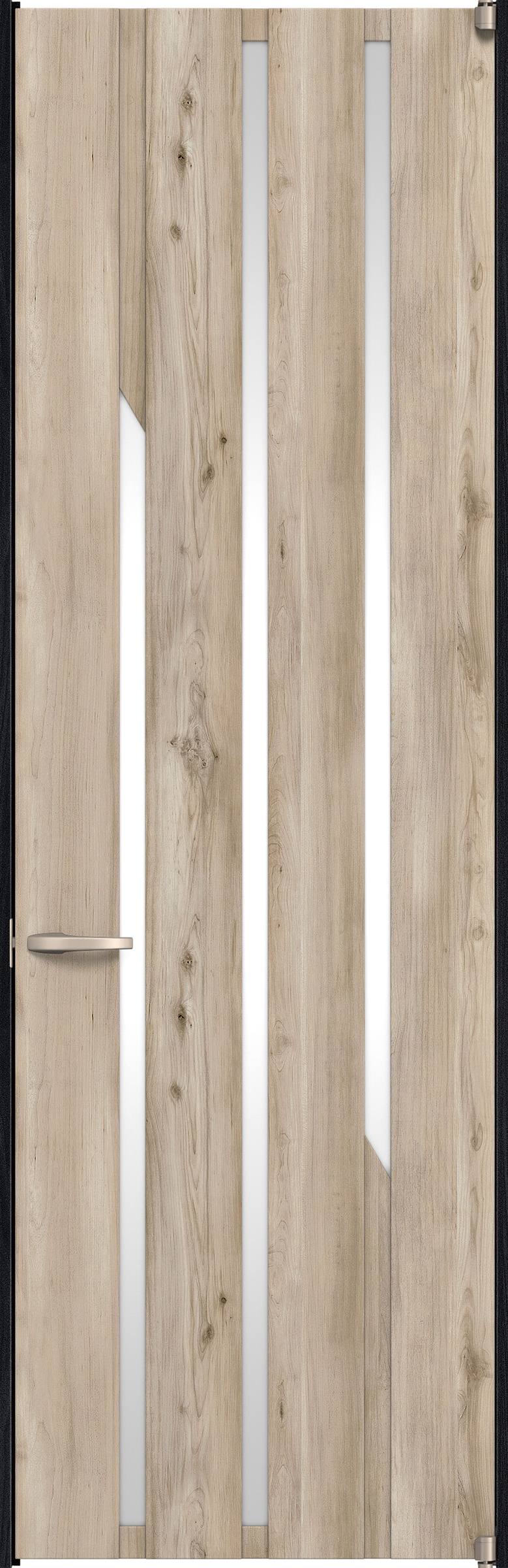 リビングドア　イエリア　二方枠ドア　扉セット　Ｅ３デザイン　７８０幅　２４００高　〈スモークグレー柄〉　右開き　空錠　ピボット丁番