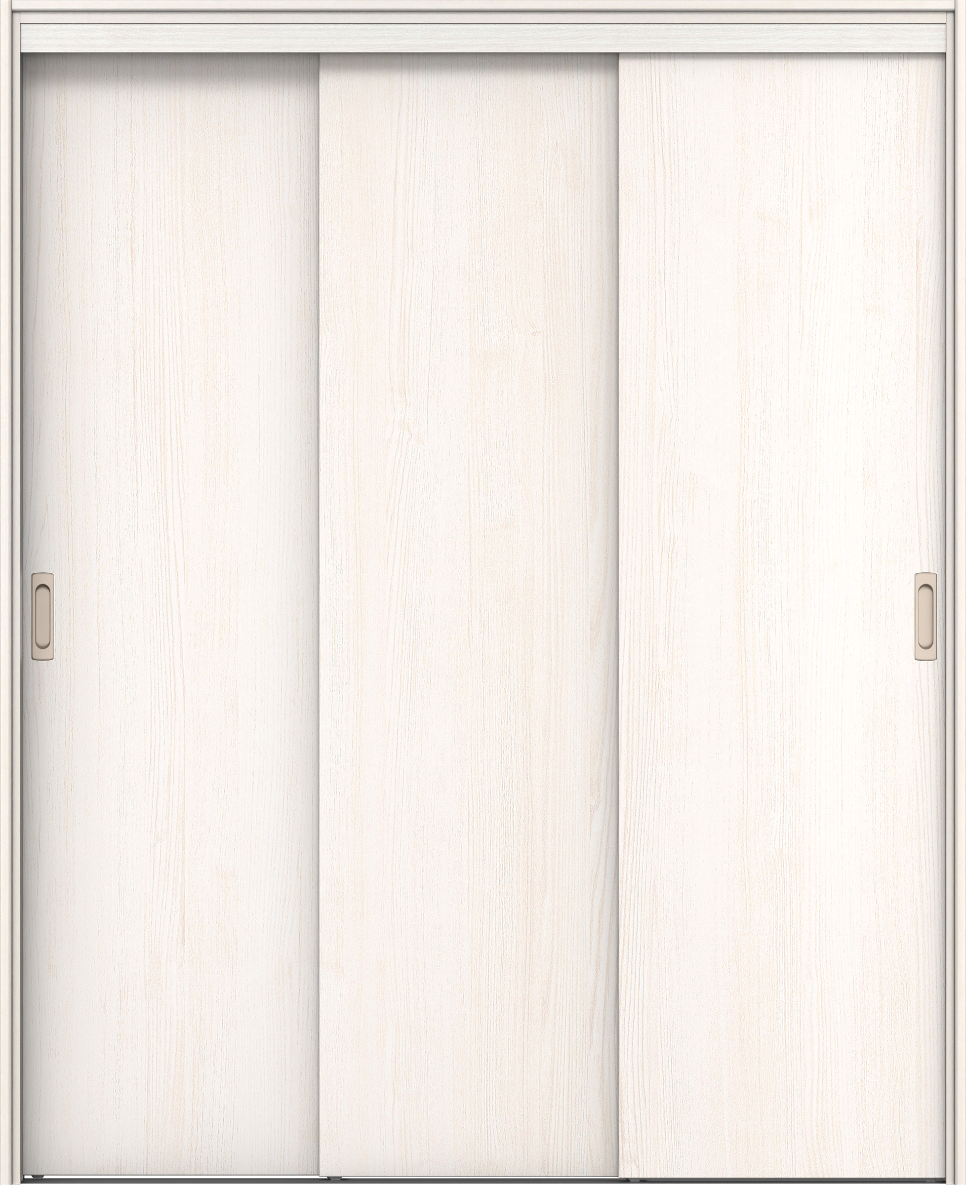 リビングドア　イエリア　機能ドア　３枚連動引戸　扉セット　００デザイン　１４５０幅用　２０００高　〈ネオホワイト柄〉　左右兼用　錠なし
