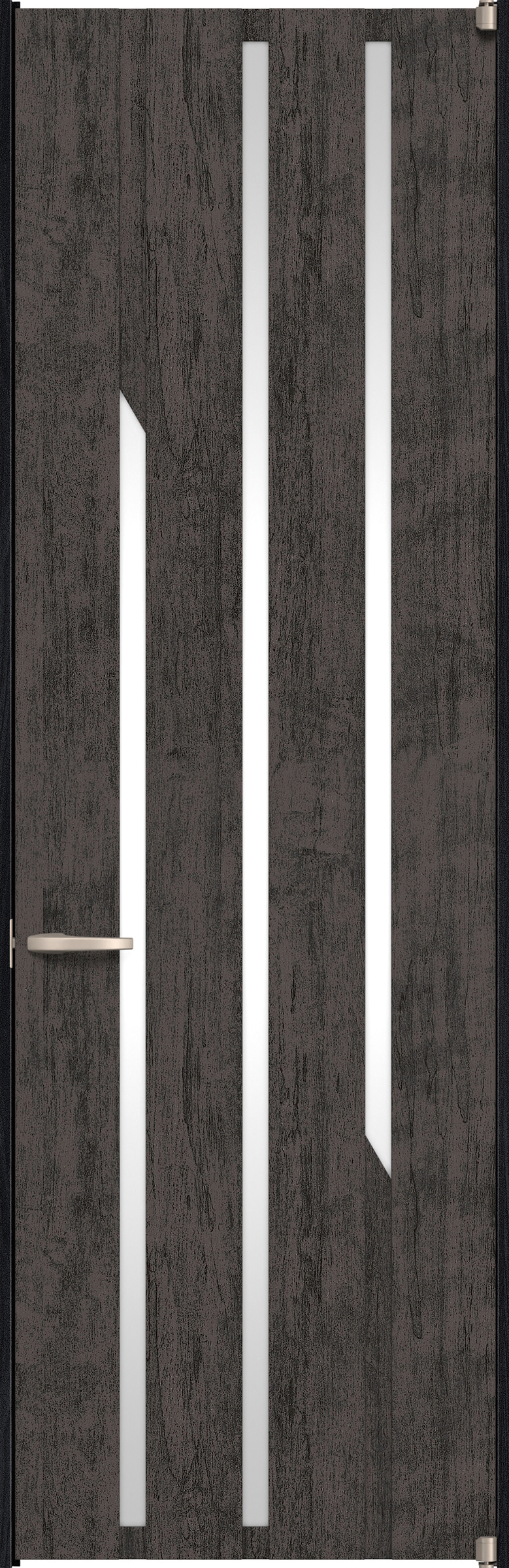 リビングドア　イエリア　二方枠ドア　扉セット　Ｅ３デザイン　７８０幅　２４００高　〈ドライブラック柄〉　右開き　空錠　ピボット丁番