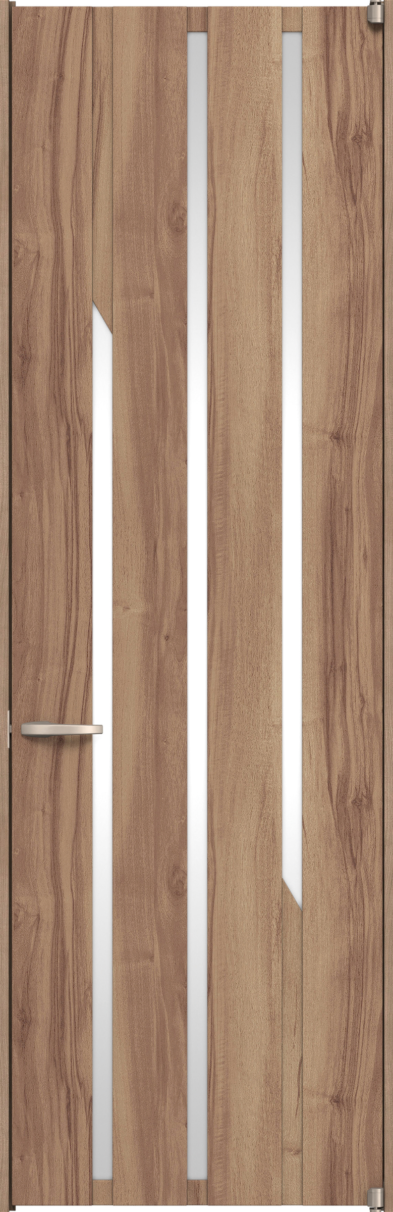 リビングドア　イエリア　二方枠ドア　扉セット　Ｅ３デザイン　７８０幅　２４００高　〈バームブラウン柄〉　右開き　空錠　ピボット丁番