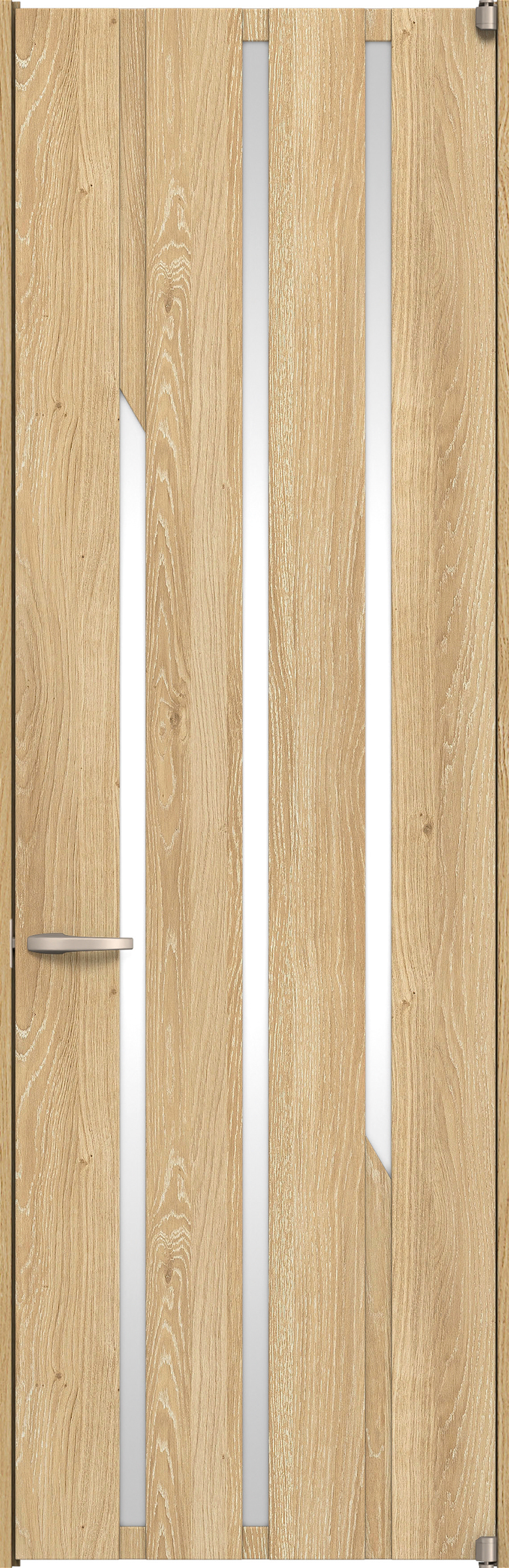 リビングドア　イエリア　二方枠ドア　扉セット　Ｅ３デザイン　７８０幅　２４００高　〈ミルキーオーカー柄〉　右開き　空錠　ピボット丁番