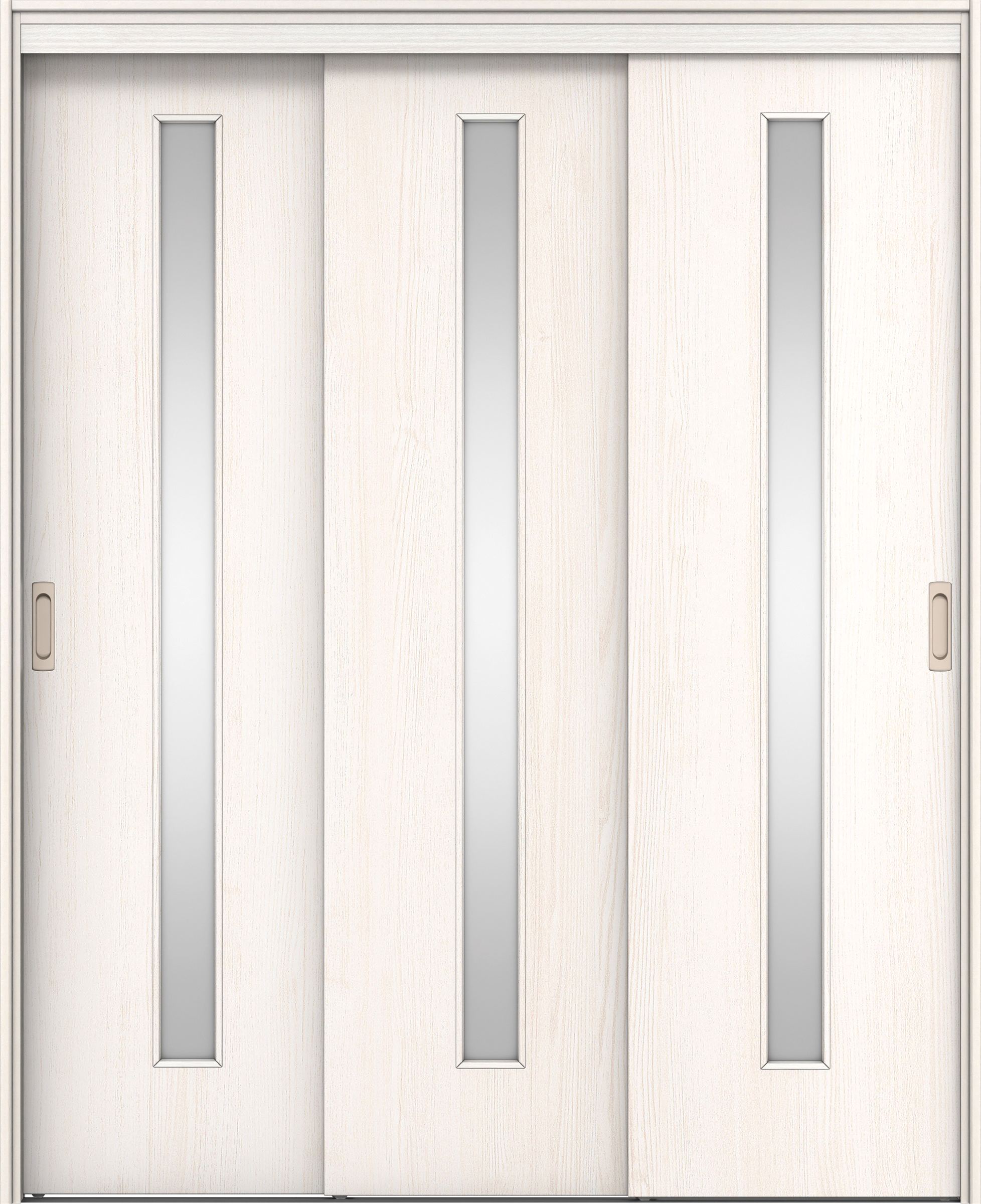 リビングドア　イエリア　機能ドア　３枚連動引戸　扉セット　Ｃ４デザイン　１６４５幅用　２０００高　〈ネオホワイト柄〉　左右兼用　錠なし