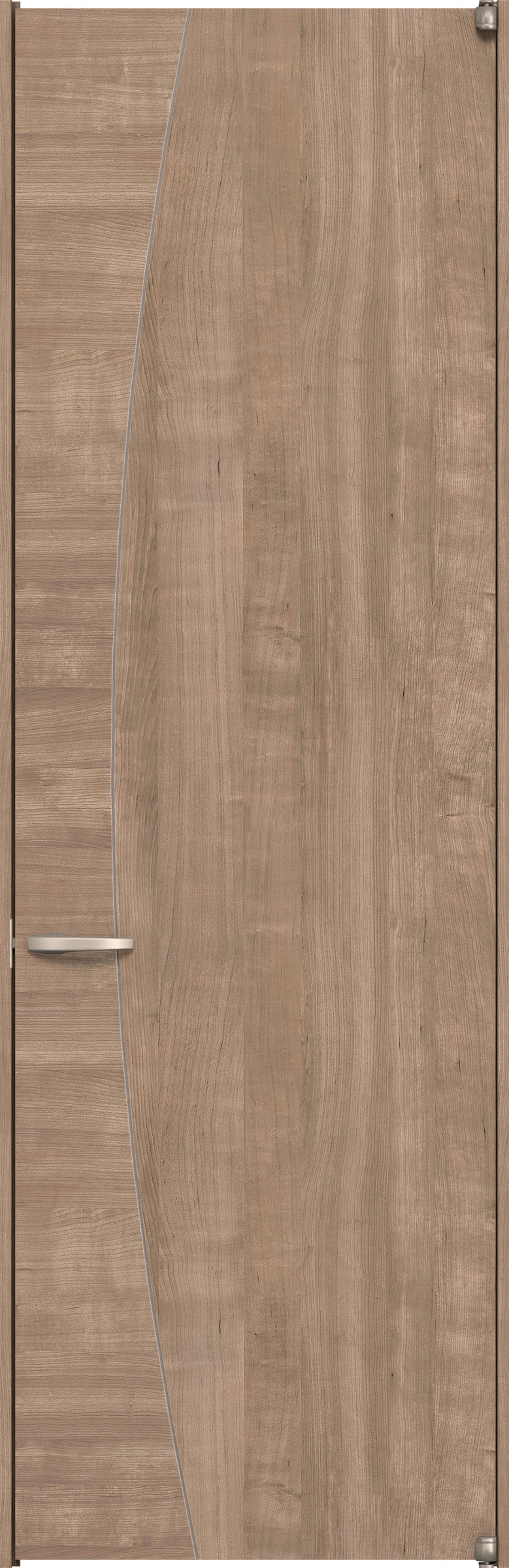 リビングドア　イエリア　二方枠ドア　扉セット　Ｋ６デザイン　７８０幅　２４００高　〈トープグレー柄〉　右開き　空錠　ピボット丁番