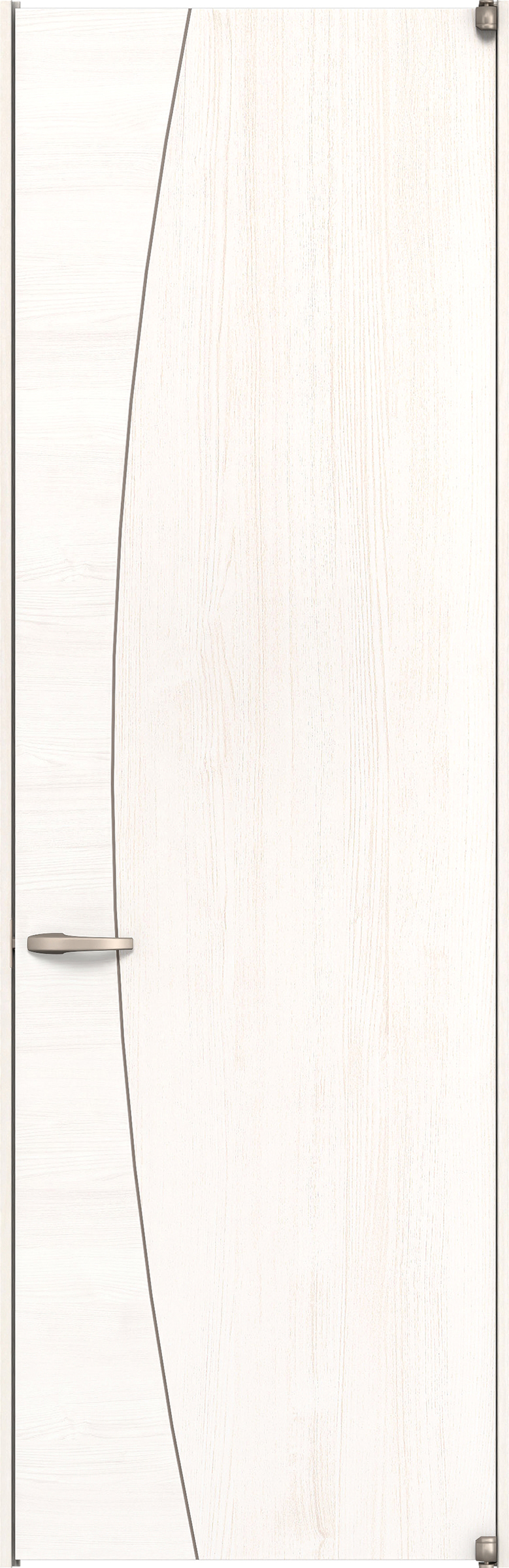 リビングドア　イエリア　二方枠ドア　扉セット　Ｋ６デザイン　７８０幅　２４００高　〈ネオホワイト柄〉　右開き　空錠　ピボット丁番