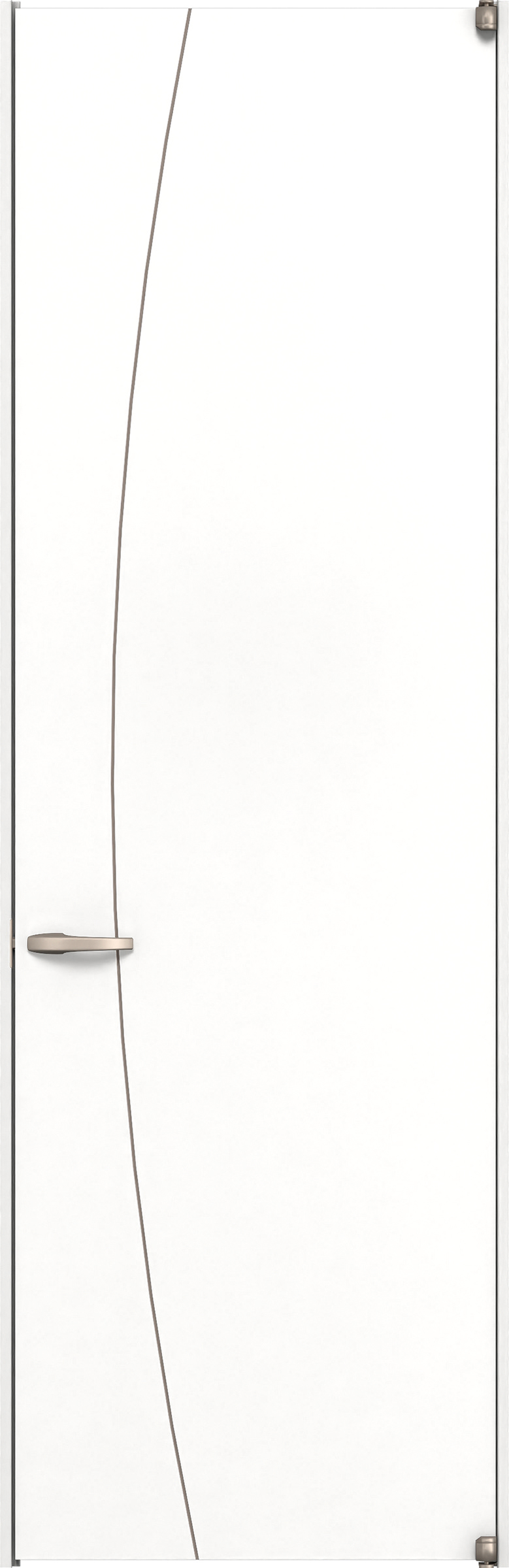 リビングドア　イエリア　二方枠ドア　扉セット　Ｋ６デザイン　７８０幅　２４００高　〈パウダーホワイト柄〉　右開き　空錠　ピボット丁番