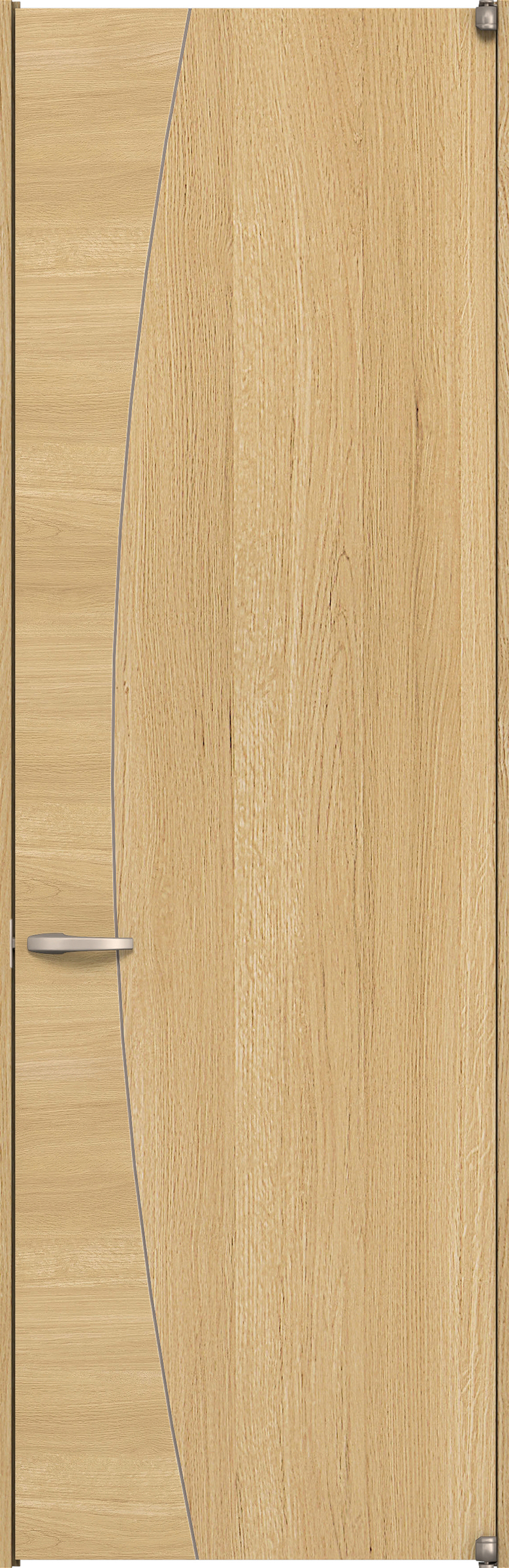 リビングドア　イエリア　二方枠ドア　扉セット　Ｋ６デザイン　７８０幅　２４００高　〈ライトオーカー柄〉　右開き　空錠　ピボット丁番