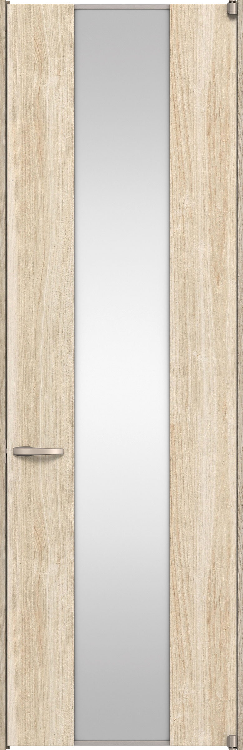 リビングドア　イエリア　二方枠ドア　扉セット　４Ｐデザイン　７３５幅　２４００高　〈コットンベージュ柄〉　右開き　空錠　ピボット丁番