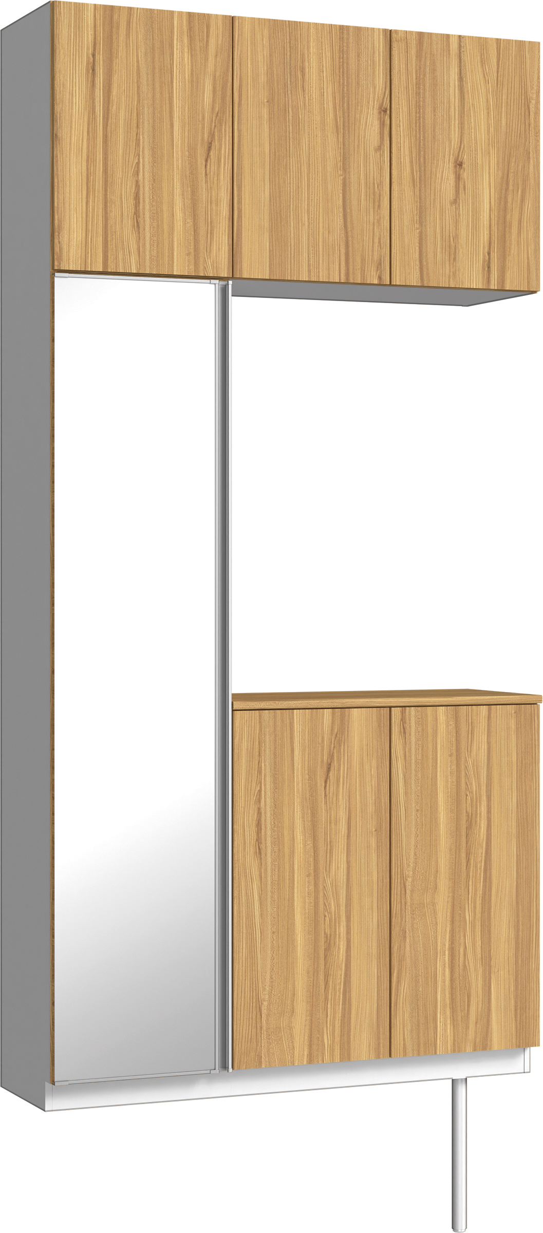 玄関収納　イエリア　開き戸ユニット　フラット　Ｓ７１　コの字ＰＬＡＮ　シューズ収納　ミラー扉　１１４０幅　〈シナモンブラウン柄〉　ハンドルレス