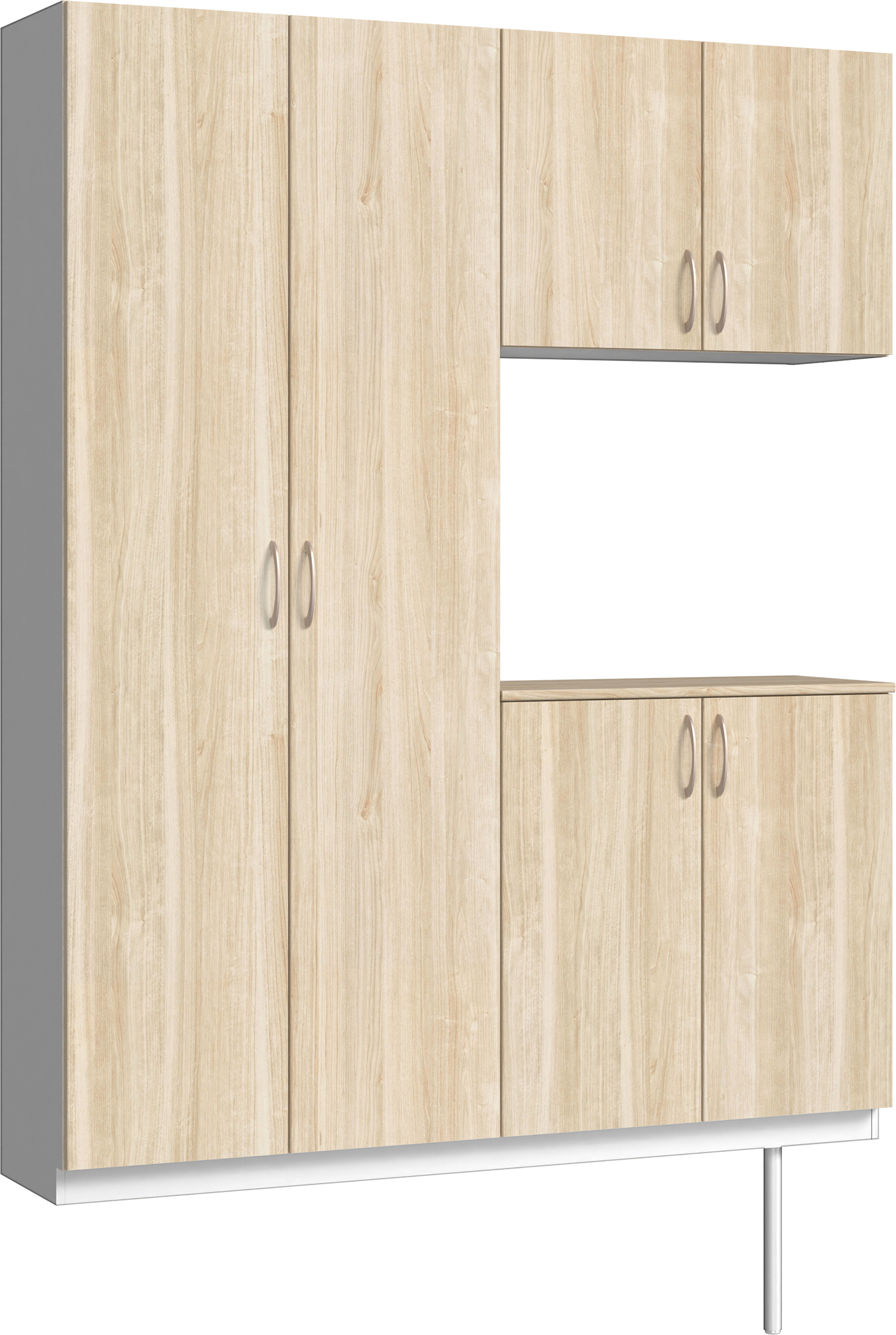 玄関収納　イエリア　開き戸ユニット　フラット　Ｓ０１　コの字ＰＬＡＮ　シューズ収納　パネル扉　１６００幅　〈コットンベージュ柄〉　ハンドルラウンド型〈Ｔシルバー色〉